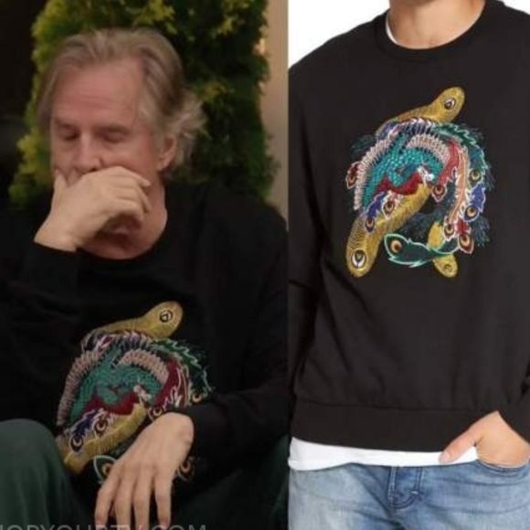 Eleven Paris Nolan Embroidered Feather Sweatshirt - Black/Multi - L - Picture 2 of 10